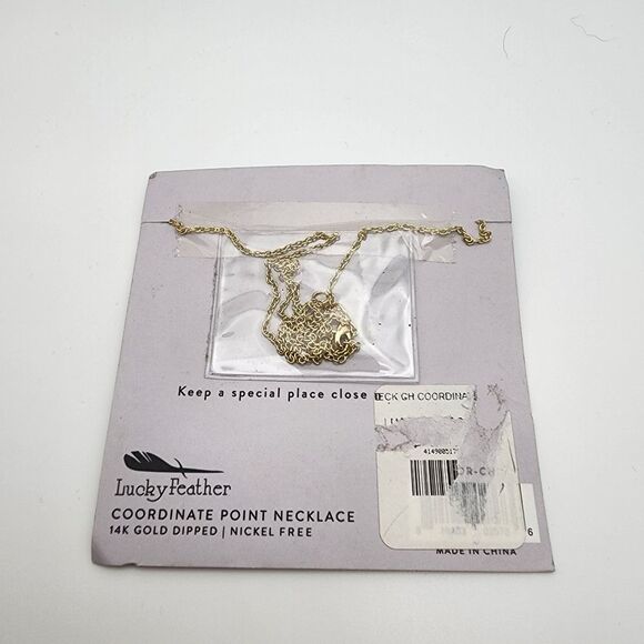 NWT Lucky Feather Chicago Coordinate City 14K Gold Dipped Necklace - Picture 5 of 5